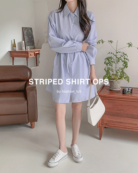 [한정수량특가] 티크 스트라이프 셔츠 원피스 (TIME SALE 40%) 